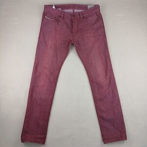 Diesel Safado 31x32 Mens Jeans Red Denim Slim Straight